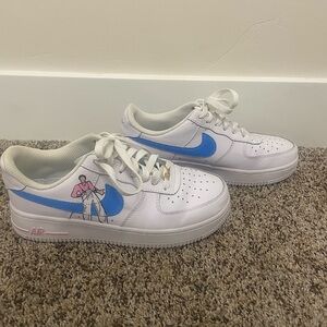 Custom painted Harry Styles Nike air forces.
